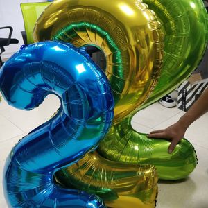 32 pollici di palloncini blu scuro blu scuro 0-9 Happy Birthday Wedding Engagement Decorazioni per bambini forniture per bambini Globos a cifera blu