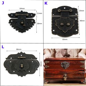 1x Vintage Bronze Furniture Buckle Clasp Lock Wooden Case hasps Decorative Jewelry Gift Box Suitcase Hasp Latch