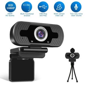 Webcams HD 1080P Webcam Mini Computer PC WebCamera with Microphone Rotatable Cameras for Live Broadcast Video Calling Conference Work