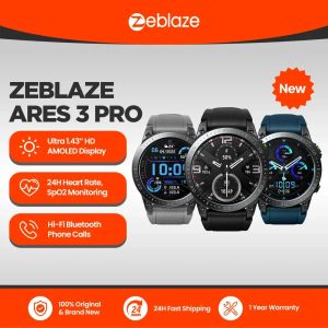 Watches Yeni Zeblaze Ares 3 Pro Ultra HD AMOLED EKRAN SES ARACI ARACI SMART İZLE 100+ Spor Modları 24H Sağlık Monitörü Erkekler İçin Akıllı Saat