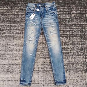 Marca de moda de jeans masculina desgaste o azul skinny skinny slim