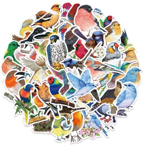 10/30/50PCS Cute Mix Watercolor Bird Stickers Kawaii Animal Decals DIY Scrapbook Diary Phone Laptop Luggage Bike Toy Sticker