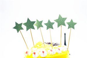 Set di 6 pezzi Silver Stars Stars Topper Set di decorazioni per cupcake personalizzabili Fare per bambini.