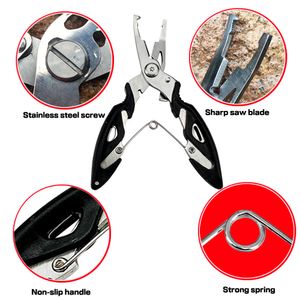 Fishing Pliers Scissors Multi Functional Line Cutter Hook Remover Fishing Clamp Accessories Tools With Lanyards Spring Rope