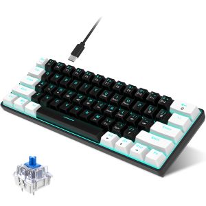 Klawiatury HXSJ V900 RGB Mechaniczna klawiatura 61Key Klawiatura Niebieskie przełączniki Błękitne