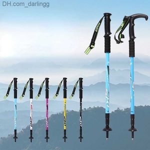 Trekking Poles Trekking Poles Pioneer Ultralight foldable multifunctional hiking pole portable shock-absorbing Alpstock snow walking pole outdoor climbingQ