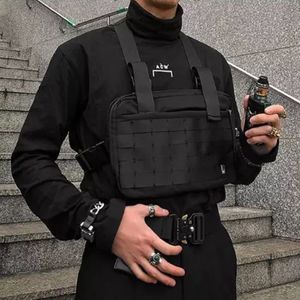 Alyx Black Chest Rig Bag for men Hip Hop Streetwear Waist Bag Tactical Chest Bags Fanny Pack Waist Packs running phone bags321J