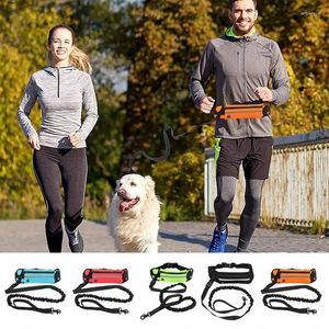 Hundhalsar som går bälte Fanny Pack No Pull Harness Pet Lead Big Vest Pouch Running Rope Supplies