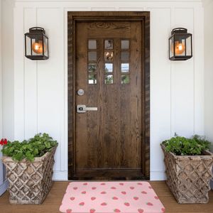 Cottagecore ländliche ästhetische Badezimmer Matte Erdbeeren Kawaii süße pastellrosa Fußmatte Teppich Eingangstür Teppich Home Dekoration