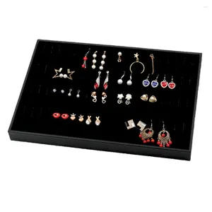 Scatole di stoccaggio Impostazione di gioielli in velluto Display Porta del vassoio per orecchini per anelli Organizzatore bracciale