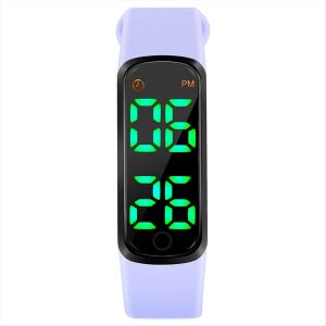 Braccialetti da vasino addestramento per orologio per orologio resistente al bambino Timer isinale Allenatore per bambini LED Display 9 Loop Song Purple