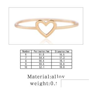 Band Rings Simple Hollow Heart For Women Couple Promise Infinity Eternity Love Jewelry Wholesale 2 Colors Drop Delivery Ring Dhisb