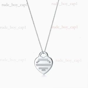 Tiffanlies Tiffanybead Necklace Waei Pendant Necklaces Pendant Designer Jewelry Classic S925 Sterling Silver Double Heart Plate Pendant With Drip Glue 486