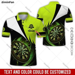 Polos da uomo Nome personalizzato Darts Team Player Mens Polot Shirts 3D Stampato Maschio Short Short -Short Tee Summer Sporty Tennis Thirt Female Top