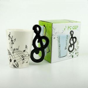 250 ml Creative Coffee Cup Ceramic Music Note Mug Violin Guitar Handle TEA Milk Piano Stave Funny Cups Novelty gåvor för barn