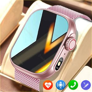 Guarda Nuovo Bluetooth Call Smart Watch Women Men Hart Restenditura del sangue Assistente vocale di ossigeno 100+smartwatch da donna sportivo per Apple Ultra