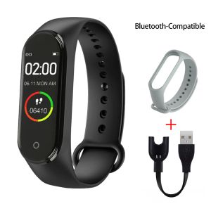 Watches M4 Smart Digital Watch Bransoletka dla mężczyzn Kobiety z monitorowaniem tętna Uruchamianie kalorii kalorii Counter Health Sport Tracker