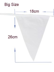 2pcs 8m reine weiße Hochzeit Stoff Pennant Banner Hintergrund 20 Flaggen Braut Banning Banner DIY Garland Home Party Festival Dekor Dekor