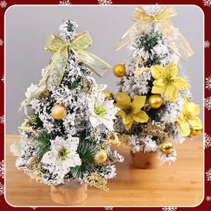 Behogar 45cm Mini Christmas Tree Festival Artificial Miniature Tree Decorazioni di Natale per Home Office da tavolo