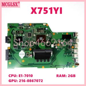 Материнская плата x751yi с E17010 CPU 2G RAM 2160867072V2G Материнская плата по графическому процессору для ASUS X751Y X751YI K751Y MAN