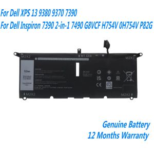 Baterie Nowa bateria laptopa DXGH8 dla Dell XPS 13 9380 9370 7390 / Inspiron 7390 2IN1 7490 G8VCF H754V 0H754V P82G 7,6V 52 WH