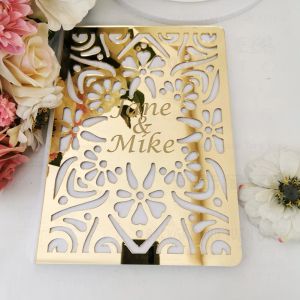 Álbum personalizado de livro de convidados de casamento personalizado oval oval branco em branco Página interna Mirro nomes Data Decoração de presente de festa de noiva G009