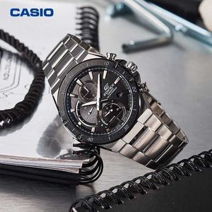 Casio 건물 미니멀리스트 비즈니스 남성 시계 캐주얼 방수 스톱워치 타이밍 EFS-S560YDB-1A