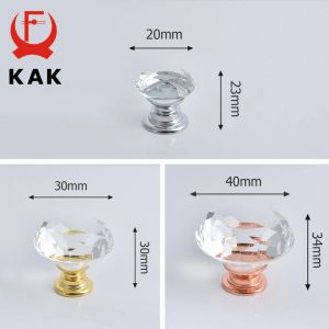 Kak 10 -stycken Crystal Diamond Cabinet Knobs and Handtag 30mm Gold Kök Skåp Dörr drar byrå Möbler Handtag hårdvara