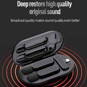 Microfones Wireless High-Definition Radio Live Broadcast Microphone K61 Dual 20 meter för mobiltelefon Tiktok Short Video Recordingq