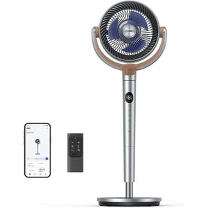 Dreo Base Fan Tüm oda için 80 feet masa, 120 ﾰ Uzak sesli WiFi Alexa kontrolü, 8 hızlı ayar, 6 mod, 12 saatlik zamanlayıcı - 2.44 metre.