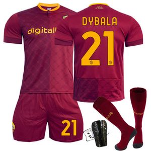 Fotbollströjor 22-23 Roma Hem nr 9 Abraham 21 Dibara Football Jersey Set Printed Number Sportwear