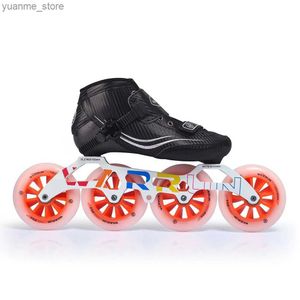 Inline Roller Skates Original Varrun Speed Inline Roller Skates Kohlefaser Oberschuhe Professionelle Marathon Rennspannung Patinen für erwachsene Kinder Y240410