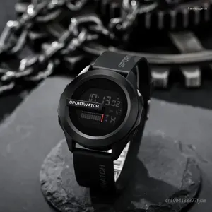 Wristwatches Men Sport LED Watches Top Brand Digital Clock Multi-Functional Rubber Man Fitnes Athlete Timekeeping Electronic Watch