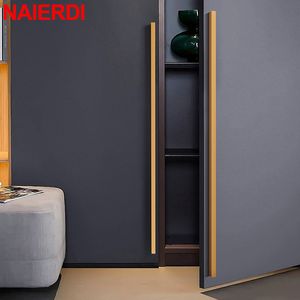 NAIERDI Black Cabinet Handles Aluminum Alloy Long Furniture Handle Kitchen Cabinet Knobs Wardrobes 600mm Door Pulls