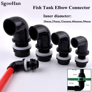 Black I.D 20~50mm PVC Pipe Straight Aquarium Fish Tank Joint Home DIY Water Supply Tube Drain Fittings Drainage Elbow Connectors