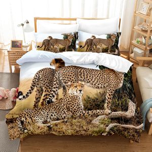 Tiger Duvet Cover Set King Wild Theme Twin Bedding Set Animals Pattern Decor Comforter Cover Microfiber Animal Theme Quilt Cover