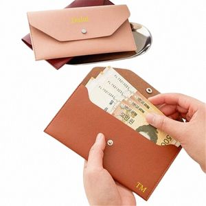 Niestandardowe litery Koreańskie skórzane portfele sprzęgła LG, studenckie biuro robotnicze zmiana torba do przechowywania, prosty portfel zamknięcia 33WL#