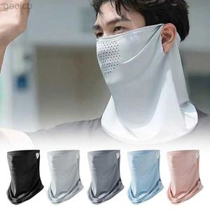 Moda yüz maskeleri boyun gaiter uV koruma açık boyun sargısı kapağı spor güneş geçirmez bib buz ipek maskesi yüz kapak boyun sargısı kapağı güneş kremi yüz atkı 240410