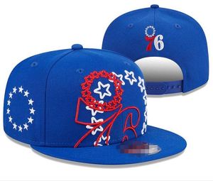 American Basketball „76ers” Snapback Hats 32 Drużyny luksusowe projektantów finałów szafka na szatnię Casquette Sports Hat Strapback z powrotem regulowany czapka B0