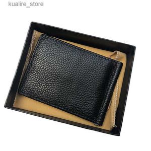 Money Clips кошелек для кредитных карт Mens S Leather Disuine Designer Destels Holder Money Clip Mens с коробкой L410