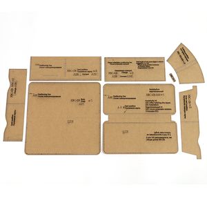 Men's long wallet money kraft paper template pattern drawings handmade leather goods diy design leather tools