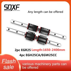 Linear Guide EGR25--1650 1700 1750 1800 1850 1900 1950 2000 2050 2100 2200mm 2pcs Guide Rails and Four Sliders EGH25CA/EGW25CC