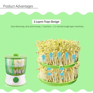 DIY Bean Sprout Maker Thermostat Green Vegetable Seedling Growth Bucket Automatic Bud Electric Sprouts Germinator Machine