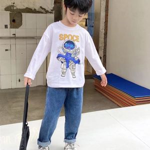 New Boys Girls Cool Jeans Spring And Autumn Trousers Korea Style Concise Casual Loose Pants Children's Clothing Summer Pants