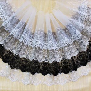 10yard/lotto Fassoso in pizzo fatto da matrimonio fatto a mano fai -da -te tessuto da 18 cm da ricamo nero da ricamo nero.