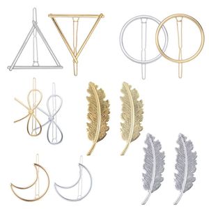 12pcs Definir clipe de penas de folha de metal meninas de cabelo vintage Princess Hair Barrette Acessórios de gancho de cabelo para mulheres ferramentas de estilo3024