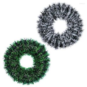Decorative Flowers Artificial Christmas Wreath Xmas Simulated Color Strap Pine Garland 16.5inch Farmhouse Winter For
