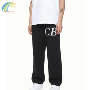 Calça masculina preta cinza cole buxton knit sortpants homens mulheres letra de alta qualidade jacquard calças soltas t2221205253s