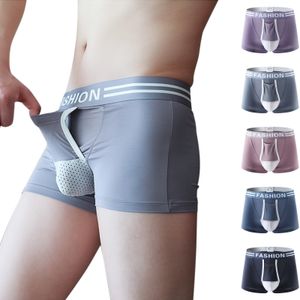 Calcinha separável masculino boxer confortável boxer casual tronco de elefante respirável boxershorts sólidos de lingerie masculina cueca