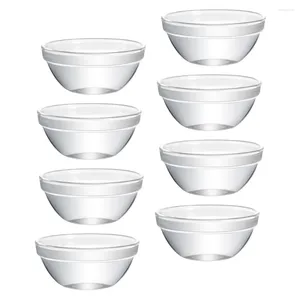 Dinnerware Sets 8 Pcs Bozai Cake Bowl Pudding Storage Round Container Lid Nut Kitchen Utensils Glass Household Holder Mini Containers